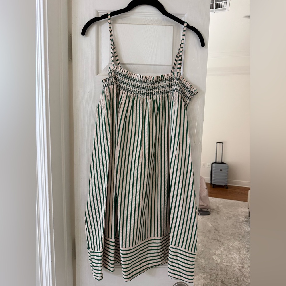 Striped Green and White Mini Dress